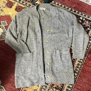 Everlane The Oversized Alpaca Pocket Cardigan, large, grey heathered stone